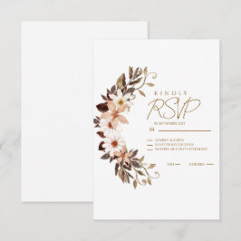 Cartão RSVP Boho Brown Floral