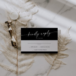 Cartão RSVP Boho Chic COLOR EDITABLE Simple Weding