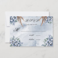 Boho Chifre de Veado Poeira Azul Floral 