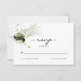 Cartão RSVP Boho Floral Greenery Wedding Elegante