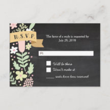 Boho Flower Wreath Rustic Chalkboard Casamento