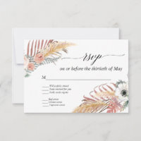 Boho Grama Pampas Floral Branca Palma Tropical RSV