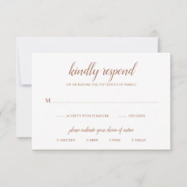 Cartão RSVP Boho Meal Burnt Orange Rust Terracotta Casamento