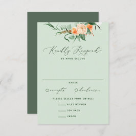 Cartão RSVP Boho Neutral Greenery Sage Casamento Verde