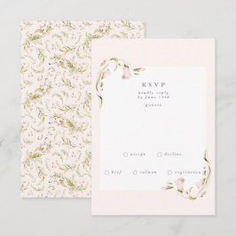 Cartão RSVP Boho Primavera Botanical Corner WildFlower Wedding