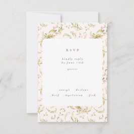 Cartão RSVP Boho Primavera Botânico Big WildFlower Wedding RSV