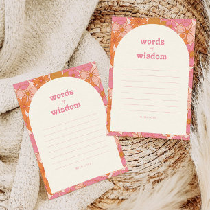 Cartão RSVP Boho Retro Groovy Words of Wisdom Advice Card