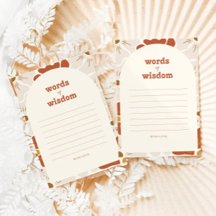 Cartão RSVP Boho Retro Groovy Words of Wisdom Advice Card