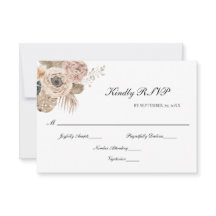 Boho Rosa Beige Floral Boho Botânico Elegante