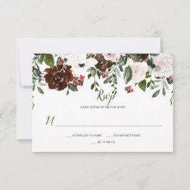 Cartão RSVP Boho Rústico Topper Floral Aquarela