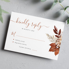 Cartão RSVP Boho terracotta foliage casamento floral