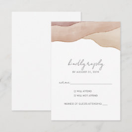 Cartão RSVP Boho Watercolor Abstrato Wedding