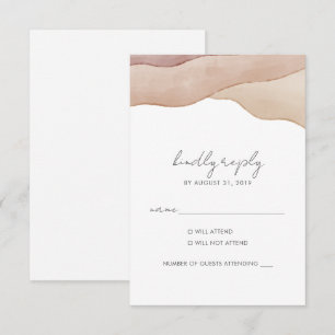 Cartão RSVP Boho Watercolor Abstrato Wedding