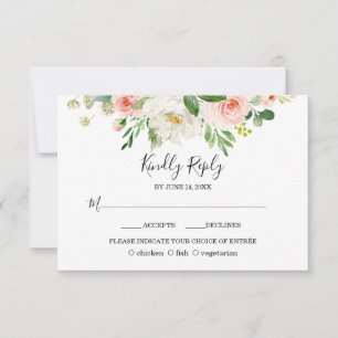 Cartão RSVP Boho Watercolor Flush Flowers