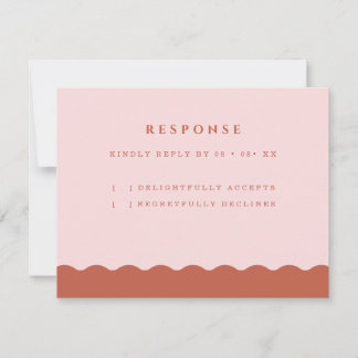 Cartão RSVP Boho Wavy Edge Terracotta & Blush Wedds