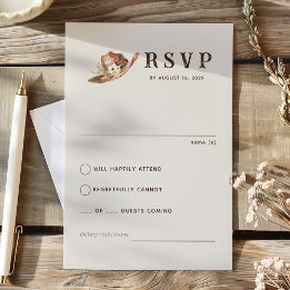 Cartão RSVP Boho Western Ranch Wedding