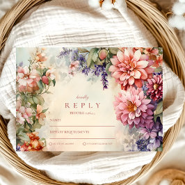 Cartão RSVP Boho Wildflower Meadow Graduação