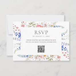 Cartão RSVP Boho Wildflower Minimalist