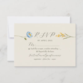Cartão RSVP Boho Wildflower Wedding