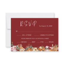 Boho Winter Holiday Burgundy Wedding Código QR