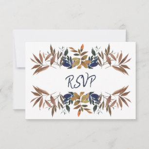 Cartão RSVP Boige Marinho Azul Botânico