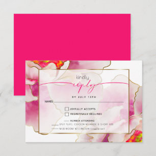 Cartão RSVP Bold Belo Escarlate Peony Escolha