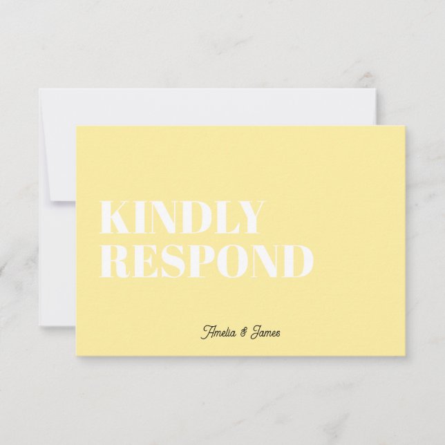 Cartão RSVP Bold moderno Retro Funky Bright Casamento (Frente)