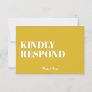 Cartão RSVP Bold moderno Retro Funky Bright Casamento