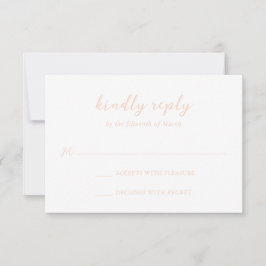 Cartão RSVP Bold Script Peach Elegant Wedding