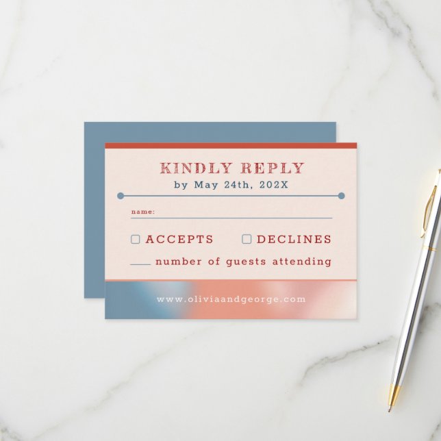 Cartão RSVP Bolhas de Amor: Casamento de Leite Simples (Frente/Verso In Situ)