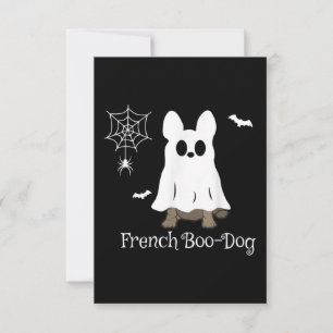 Cartão RSVP Bolinho Francês Halloween Dog Dift Francês