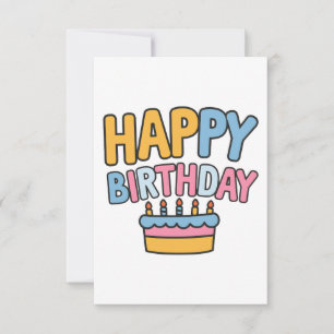 Cartão RSVP Bolo de Aniversário Feliz