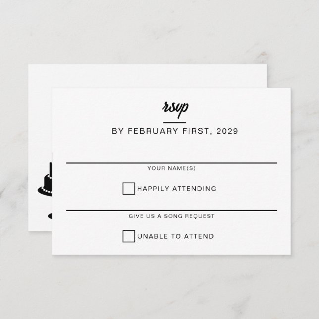 Cartão RSVP Bolo de Casamento (Frente/Verso)