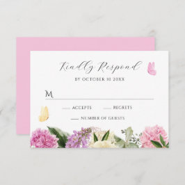 Cartão RSVP Borboleta