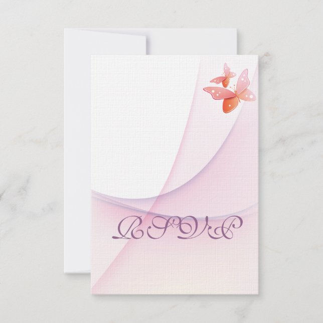 Cartão RSVP Borboleta Tangerine (Frente)