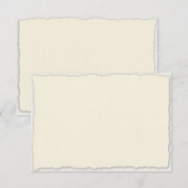 Cartão RSVP Borda Falsa Irregular Ivory Branco Casamento Horiz