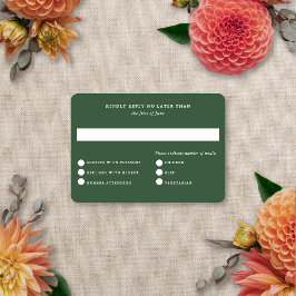 Cartão RSVP Borrar Moderno Floral Casamento de Verão e Outono 