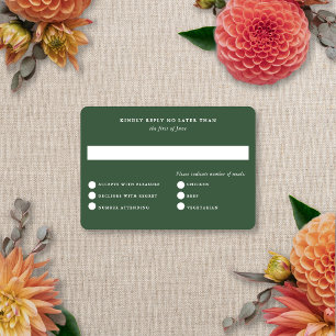 Cartão RSVP Borrar Moderno Floral Casamento de Verão e Outono