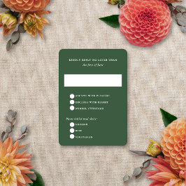 Cartão RSVP Borrar Moderno Floral Casamento de Verão e Outono 