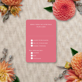 Cartão RSVP Borrar Moderno Floral Elegante Casamento de Verão 