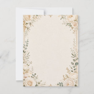 Cartão RSVP Botânica Elegante em Papel Artesanal Antigo