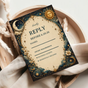Cartão RSVP Botânica Vintage Celestial