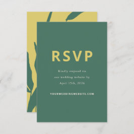 Cartão RSVP Botanical Sketch Citrus Pine Wedding Response Card