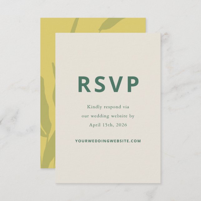 Cartão RSVP Botanical Sketch Citrus Wedding Response Card (Frente/Verso)