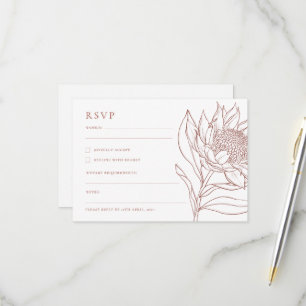 Cartão RSVP Botânicos Nativos Australianos Waratah Protea