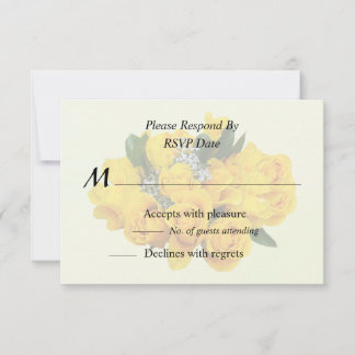 Cartão RSVP Bouquet of Yellow Roses and Baby’s Breath