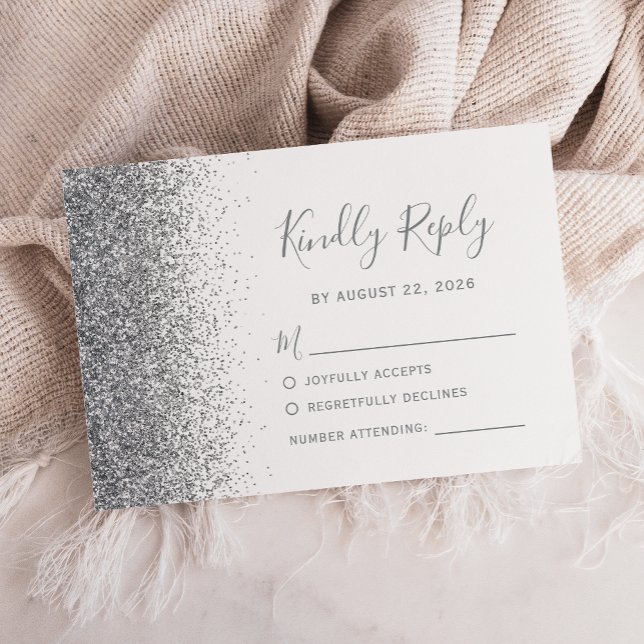 Cartão RSVP Branca de Borda Leve Moderna (Criador carregado)