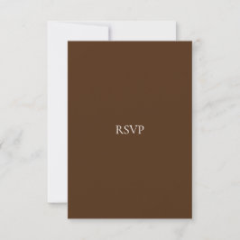 Cartão RSVP Branco e Castanho Elegante