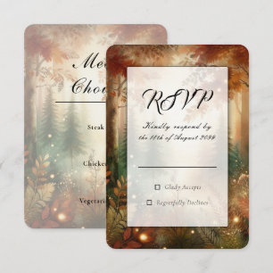Cartão RSVP Brilho de Outono no Casamento da Floresta Encantad