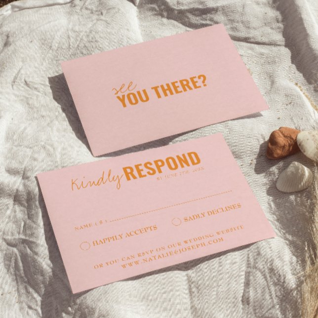 Cartão RSVP Brincadeira Colorida Moderna Retrô Whimsical (Criador carregado)